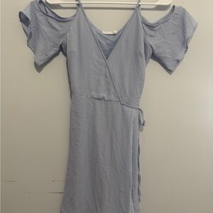 Lush Light Blue Off the Shoulder Mini Dress